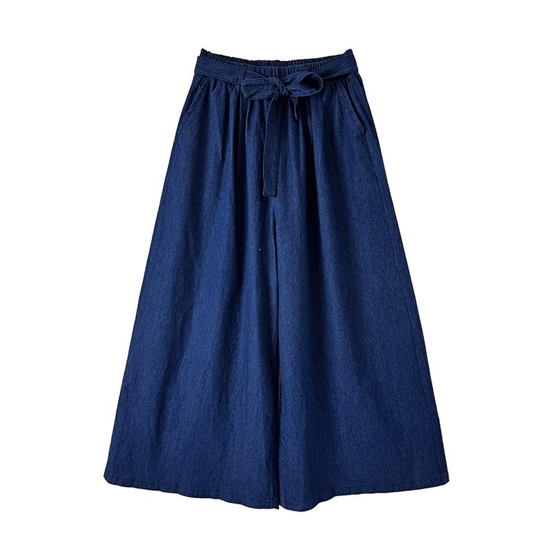 plus size thin Vintage high waist casual loose Women summer jeans denim wide leg Pants