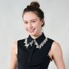 Jeweled Half Shirt False Collar Beaded Pearls Spread Lapel Versatile Art Collar Sweet Shawl False Decorative Shawl
