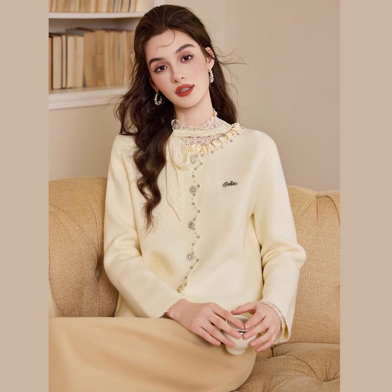 Women's Elegant Beaded Knit Cardigan