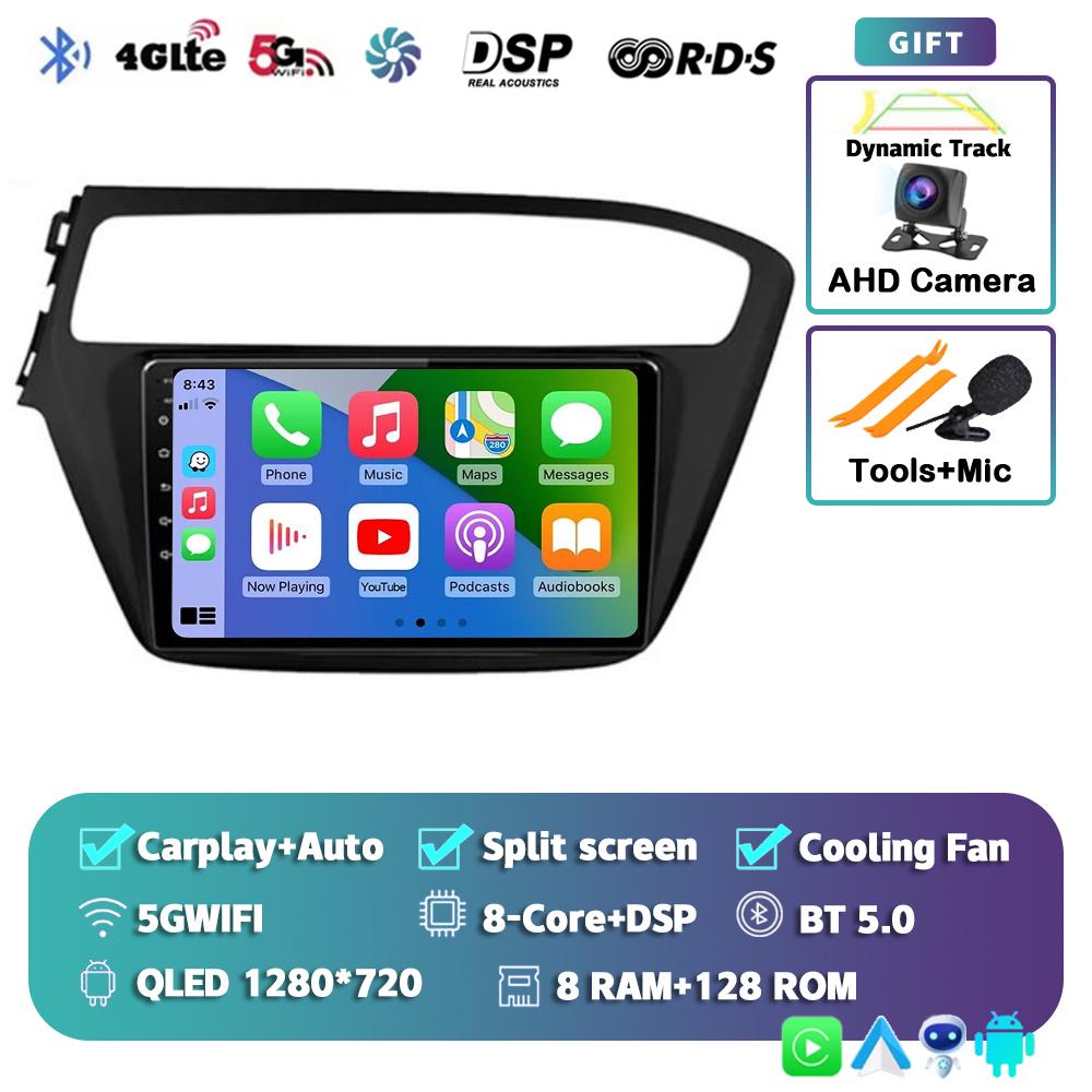 Android 14 Carplay Auto Car Radio For Hyundai I20 2018 2019 GPS Multimedia Player  Stereo Video Head Unit 360 Camera 4G+WiFi DSP
