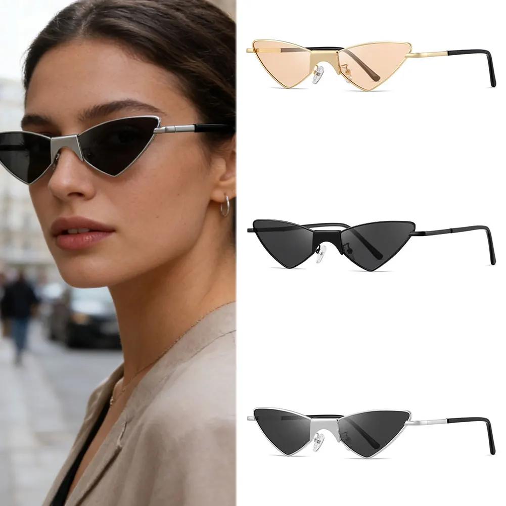 Retro Cat-Eye-Shaped Fashionable Sunglasses Triangle Frame Outdoor Sun Protection Glasses Fishing Sunglasses for Women Gift