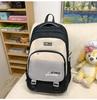 Schoolbag Trendy Versatile Color Matching Backpack Women's Lightweight Simple Large Capacity Junior and High School Student School Bag Short Trip 