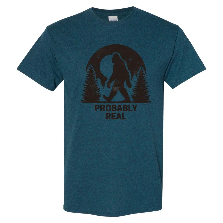 Probably Real Bigfoot T Shirt Vintage Sasquatch Moon Forest Retro Graphic Tee XXL