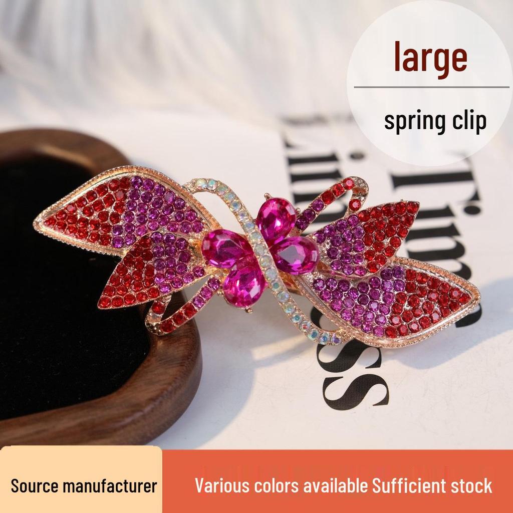 Elegant Korean Crystal Butterfly Rhinestone Ponytail Hair Clip