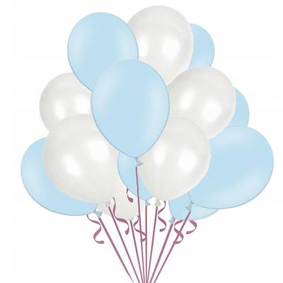Set of Pastel Balloons White, Blue 50 Pcs