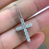 S10 Moissanite Cross Chain Pendant Light Luxury Premium Clavicle European and American Necklace
