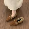 Suede Retro Velvet Warm Cotton Shoes Fairy Wind Mary Jane Fluffy Shoes