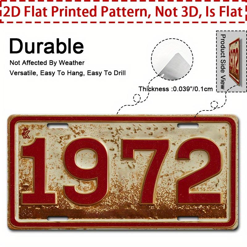 Mfoever Tin Sign HD Aluminum Metal Sign Vintage License Plate Style Retro Wall Decor Rustic Red Number Tin Poster for Home Bar Garage Man