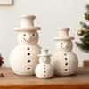 Resin Snowman Artificial Fake Chrismas Decoration Paint Snowman For Porch Table Kitchen