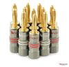 Nakamichi Ultimate Series 24K Zlatem Plátované Beryllium Měděné Banánkové Konektory Reproduktorů Tento produkt je ideální pro flexibilní připojovací kabely k