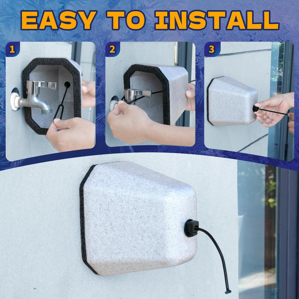 Outdoor Faucet Cover Foam Insulated Freeze Protection Tap Cover Winter Anti Freeze Waterproof Faucet Protector