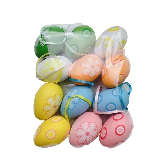 12 szt. Wielokolorowe Plastikowe Pisanki DIY Zabawka do Malowania Jajek dla do Domu Zajęcia dla Dzieci Materiały na Przyjęcie Wielkanocne