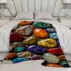 Colorful Stone Pattern Microfiber Flannel Cover Blanket Bedroom Living Room Sofa Soft And Comfortable Home Decoration