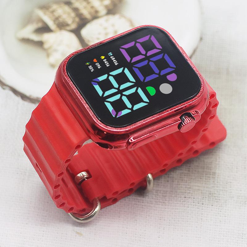 LED Electronic Watch Fashion Trend Couple Men and Women Button Luminous Electroplating Electronic Watch