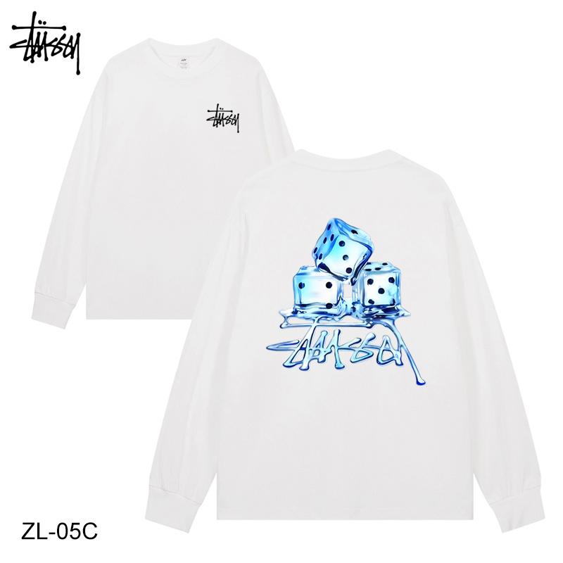 

Stussy 2024 весна и осень новая высококачественная хлопковая футболка Stussy Ice Dice с длинными рукавами и принтом для мужчин и женщин
