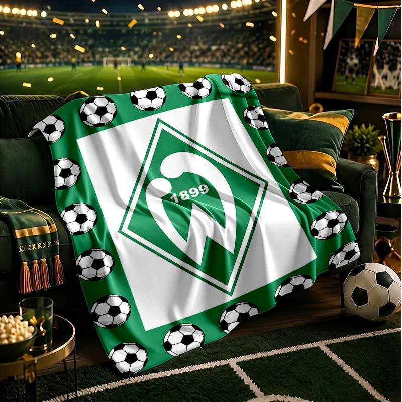 Green Werder Symbol Blanket Lightweight Ideal Bedding Blanket Perfect for Travel, Camping, Living Rooms, Offices, Sofas, Fan Christmas Gift