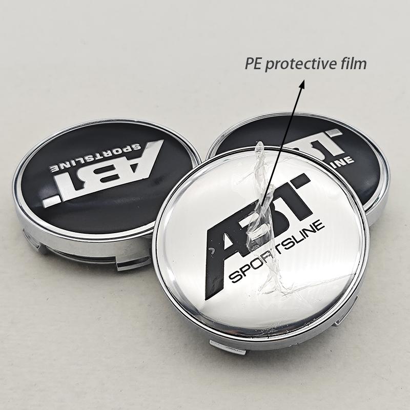 4pcs 60mm ABT logo Car Badge Wheel Center Hub Caps Badge Covers sticker Styling Accessories