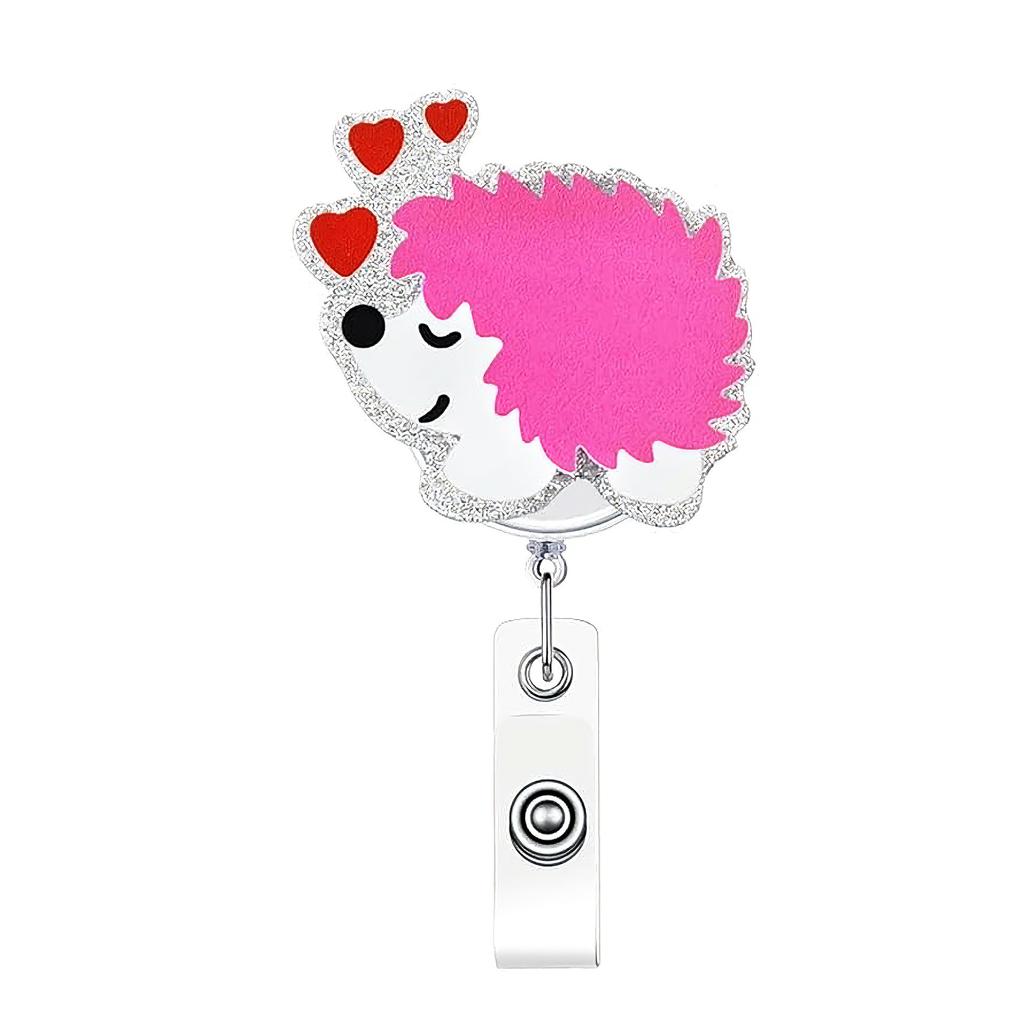 Swivel Badge Holder Lightweight Cute Badge Reel Retractable Id Badge Reel Acrylic For Valentine'S Day Gift Doctor Id Display