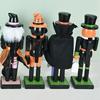Halloween Wooden Figurine 25cm Seasonal Decor Christmas Nutcracker Figures Statue For Shelves Tables Children's Gifts