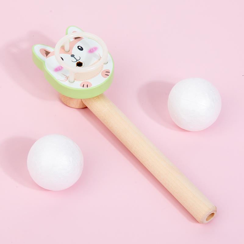 

Wooden Floating Ball Blowing Game - Animal/Fruit Theme, Suitable For Children s Lung Capacity Exercise And Hand-Eye Coordination