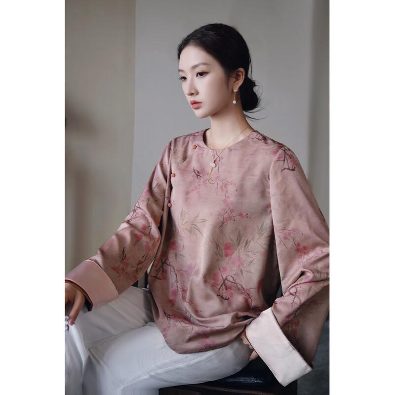 JK&JS New Chinese Style Floral Blouse