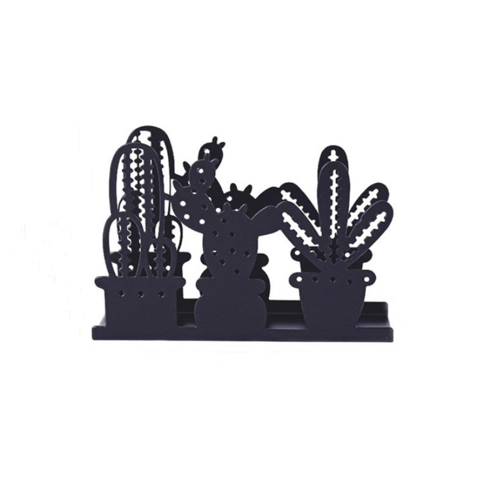 Black Restaurant Napkin Holder Cactus Theme Cafe Tissue Holder Metal Napkin Holder  for Table