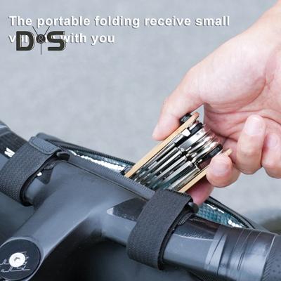 Bicycle Repair Tool Portable Folding 16-in-1 Bike Multitool Heavy Duty Metal Road Mountain Bike Bone Wrench Maintenance Tool Bike Accessories