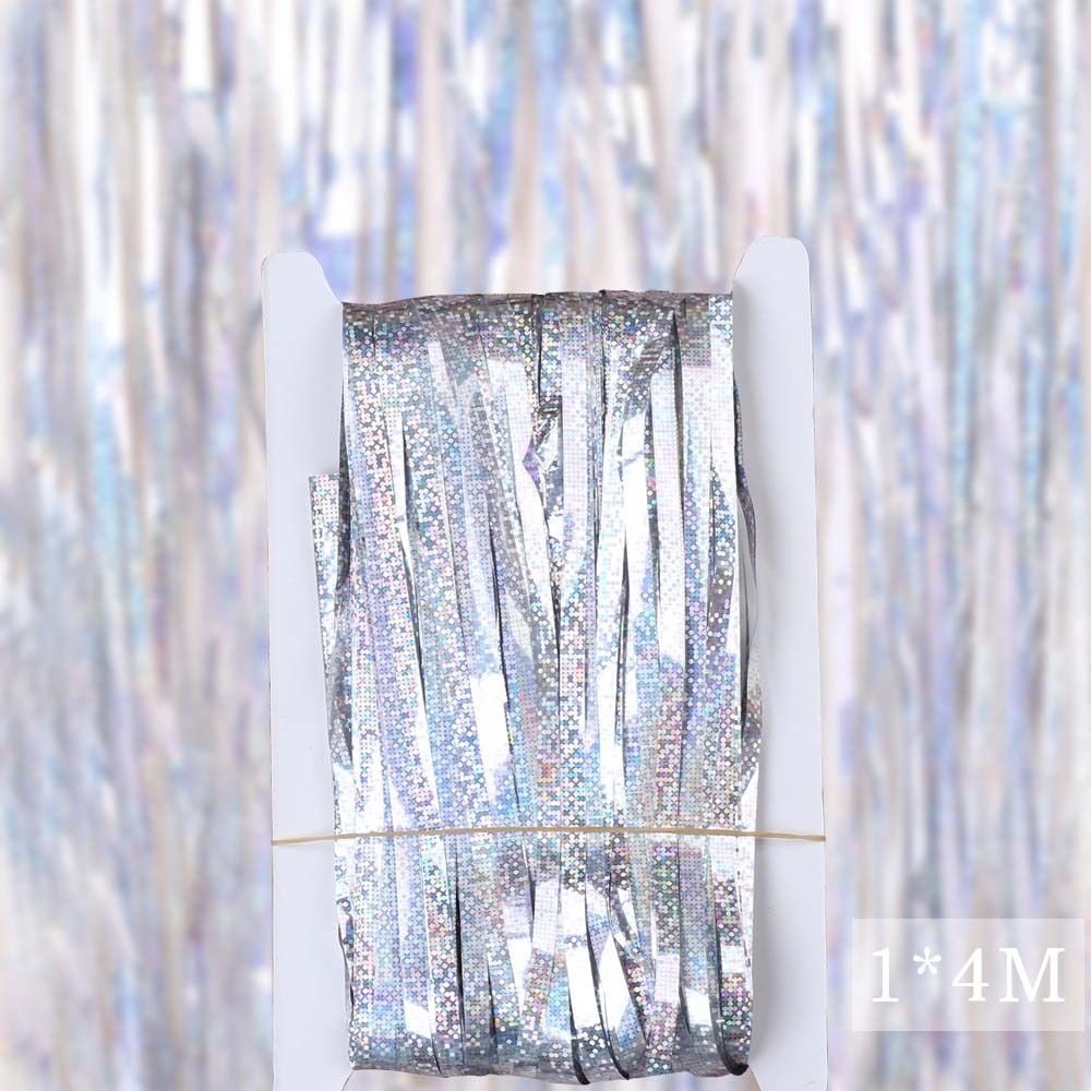 Foil Laser Christmas Wedding Prom Birthday Party Tassels Door Curtain Foil Curtain Rainwire Curtain