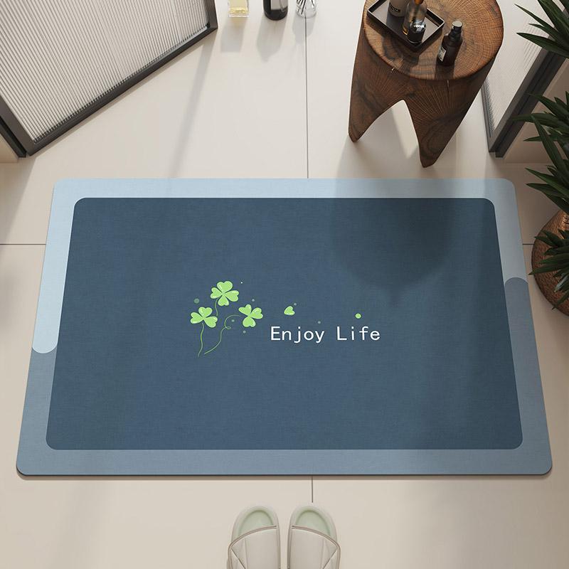 Diatomaceous Earth Bathroom Floor Mats Bathtub Ant Slip Bath Mat Quick Drying Shower Floor Toilet Rugs Doormat Washable