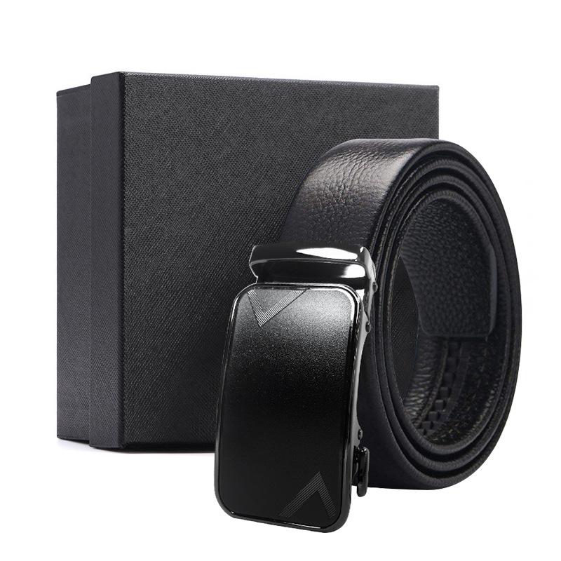 Belt Men's Premium Business Gift Box First Layer Cowhide Belt Alloy Button Head Gift High-end Automatic Buckle Belt