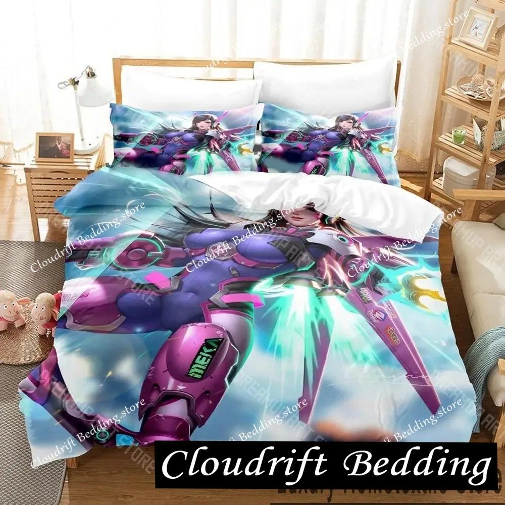Dva Anime Overwatch Sengetøjssæt Enkelt Twin Fuld Queen King Størrelse Sengesæt Aldult Børneværelsessæt Kanin Anime Lagen Sæt