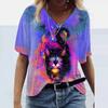Fashion Women's Summer Printed Short Sleeve Crew-Neck T-Shirt Casual Tee Tops