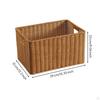 Rectangular Woven Basket Light Brown Container Reinforced rimed for Home Organization
