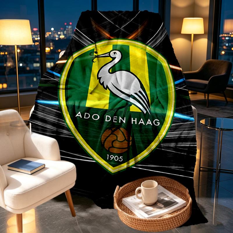ADO Den Haag Print Blanket - Soft & Comfortable, for Bedroom, Travel, Sofa, Home Decoration - Birthday Christmas Gift for Friend