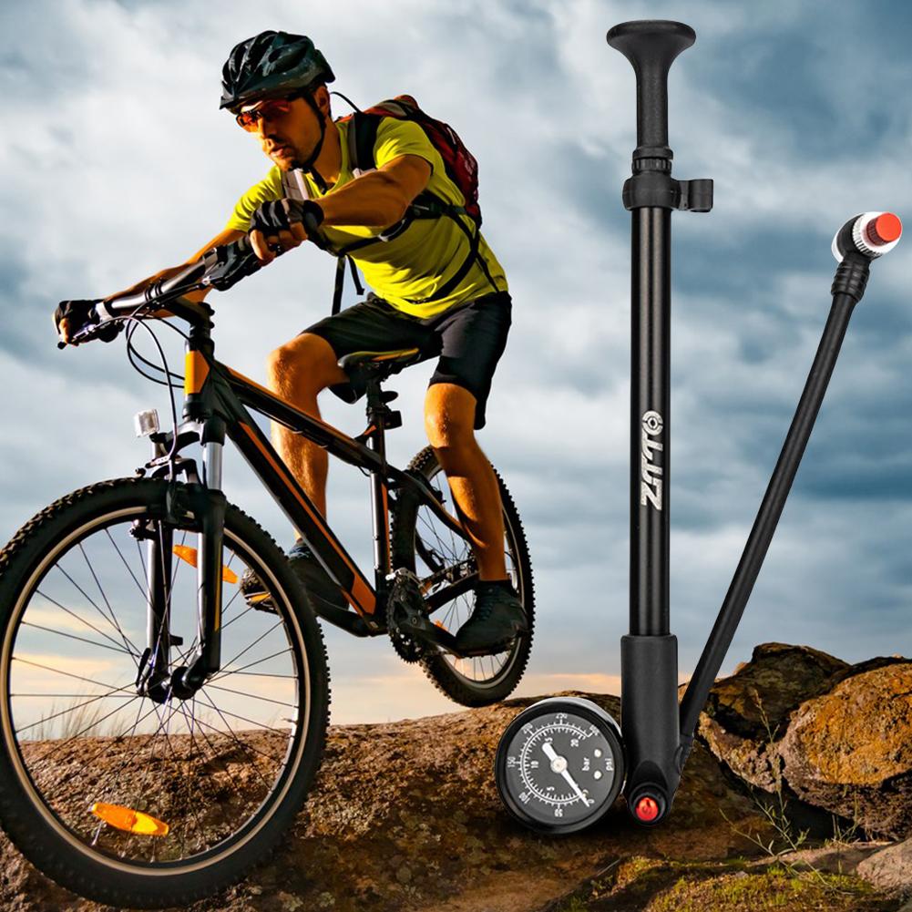 300PSI Bicycle Air Pump with Gauge MTB Bike Shock Pump Schrader  Valve Bike Tire Air Pump for Front Fork Rear Suspension