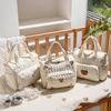 Embroidery Mummy Bag Korean Style Quilted Embroidered Shoulder Bag Baby Diaper Organizer  Female