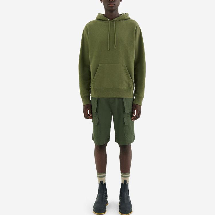 Maison Kitsune SS22 Printed Pattern Hoodie Unisex Hoodies Olive-Green IU00334KM0020-P396