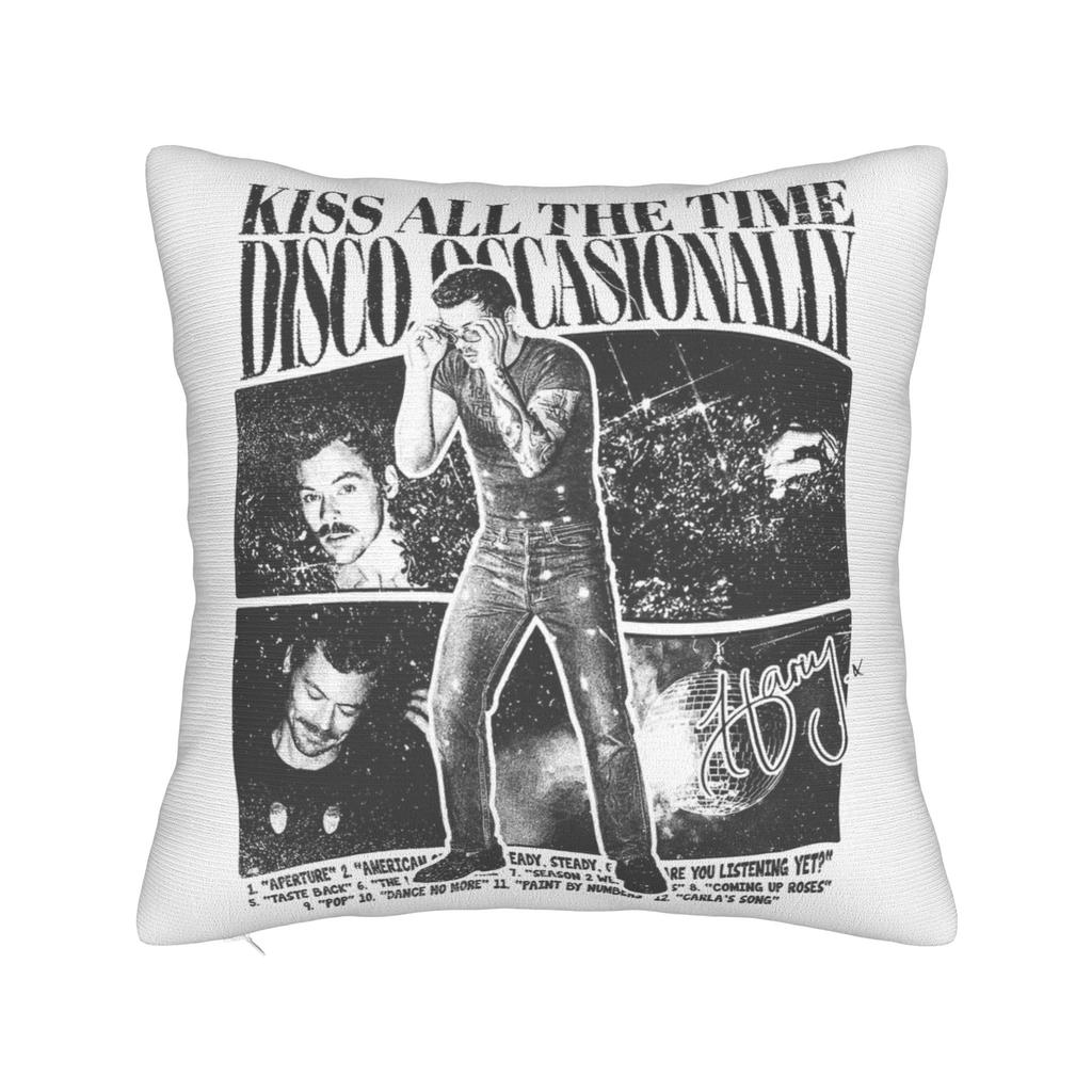 Harrys Styles Kiss All The Time Disco Occasionally Pillowcase Soft Cushion Cover Decorative Throw Pillow Case Cover Home 18''