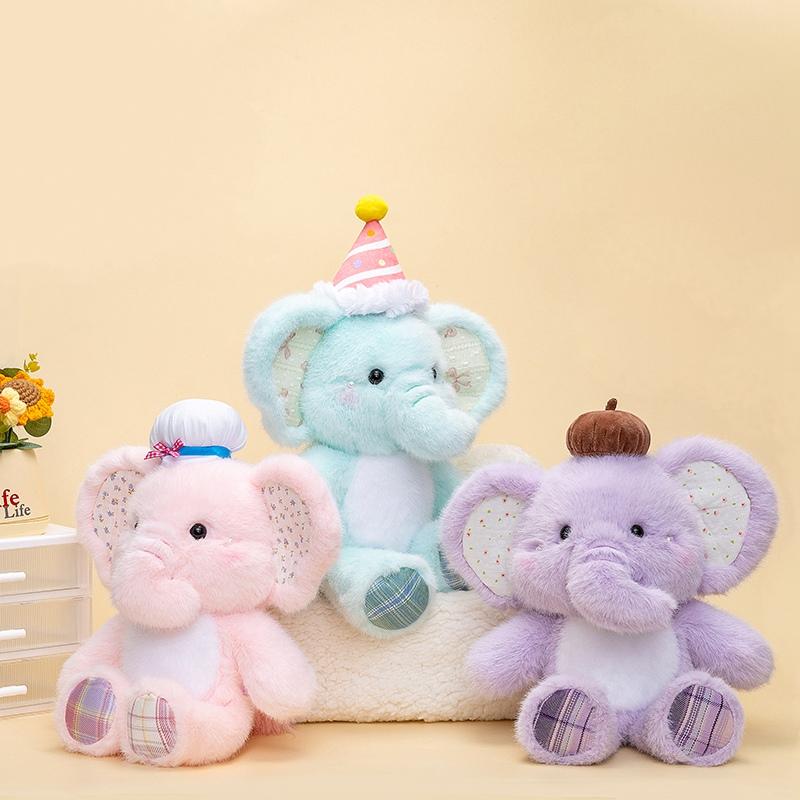 33cm Cute Elephant Plush Toys Soft Plush Stuffed Doll Kids Accompanying Plushies Animal Baby Birthday Gifts Home Ornaments Favor