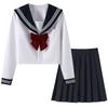 Sailor Authentic School JK School Cosplay Long Sleeved Short Set Sleeved White Red [Apparlxer] Uniform, Uniform, Cosplay, (High Girl) Uniform, White,