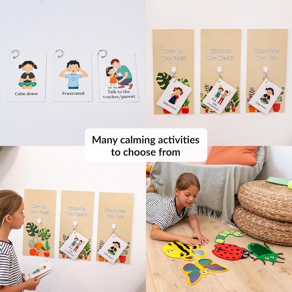 ODOXIA Calm Down Corner | Classroom and Special Education | Plants Themed Sensory Calming Corner Kit with Sensory Mats, Posters, Solutions Wall