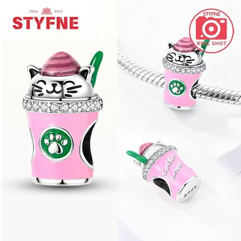Coppermoe Paw Coffee Cup Beads Pendant Fit Charmscopper Original Bracelet For Women Fine Jewelry Diy Gifts