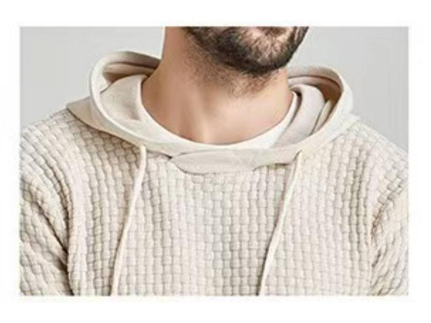 Men's European Size Jacquard Pullover Hoodie