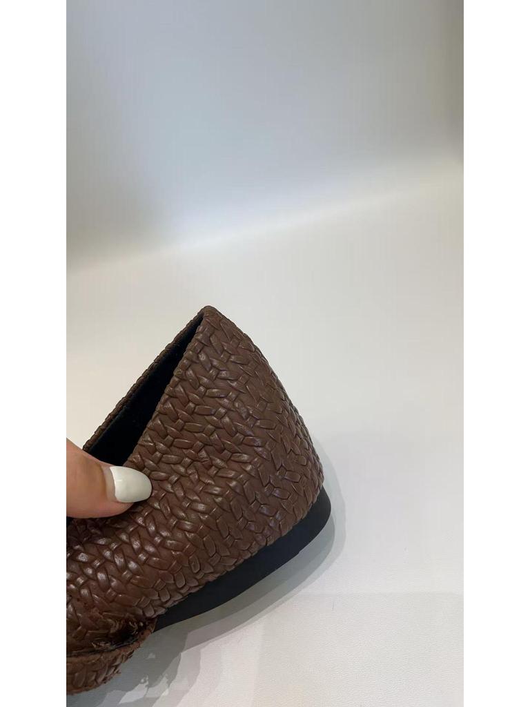 2025 Retro Woven Mary Jane Ballet Flats with Inner Lift, Square Toe, One-Strap Design for Women