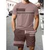 Trendy Men's Set Short Sleeved T-shirt+casual Shorts Two-piece Set, Summer Slim Fit Fashionable Men's Two-piece Set