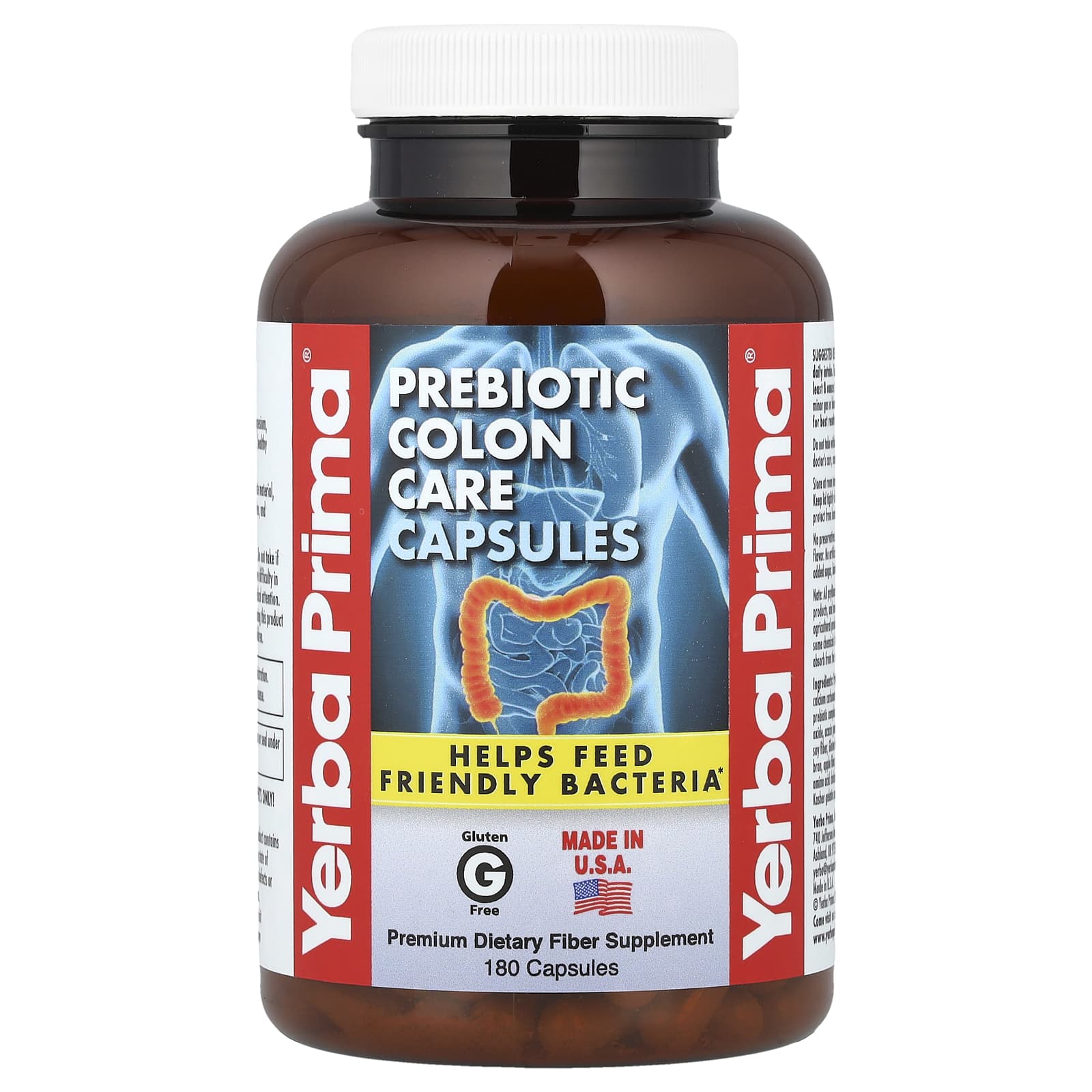 

Yerba Prima, Prebiotic Colon Care, 180 капсул