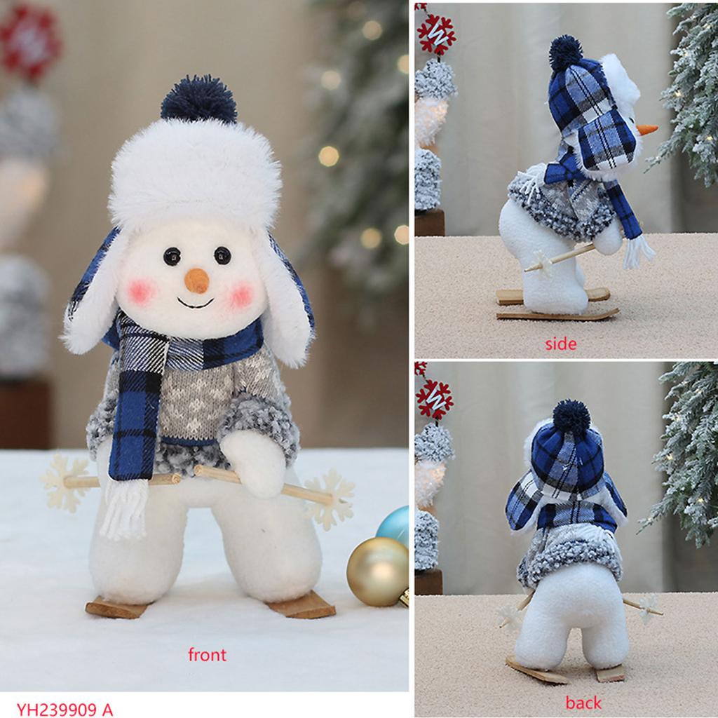 2024 New Christmas Decorations Blue Series Snowman Christmas Doll Gift Craft Home Decor 2024 Happy New Year
