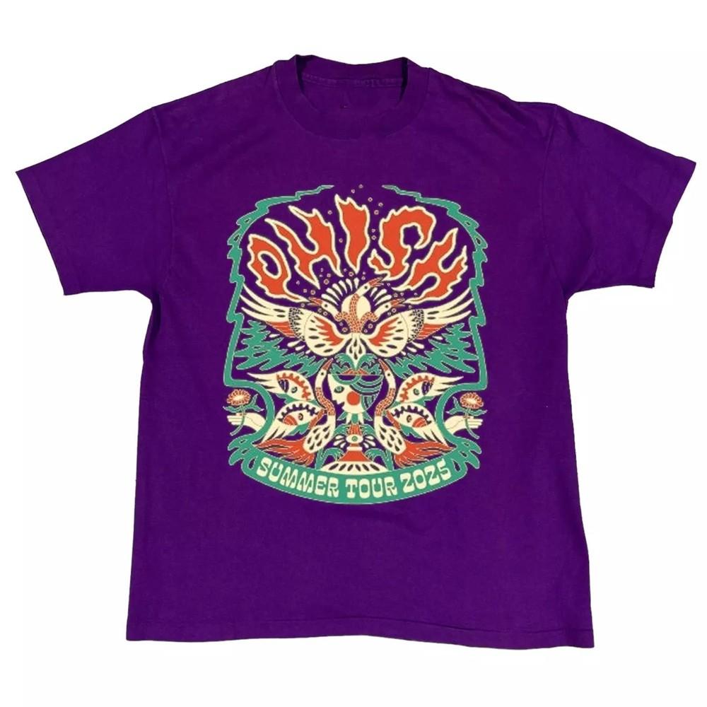 Phish Tour West Coast Tour 2025 Short Sleeve Purple All Size T-Shirt Unisex T-Shirt XXXXL