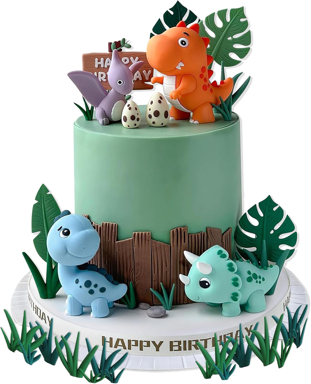 

Dinosaur Theme Party Cake Toppers Kit - Jungle Safari Birthday Decorations for Boys - Dinosaur Cake Decor