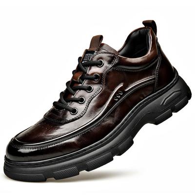 Chaussures à Plateforme en Cuir Véritable pour Homme Mode Baskets Décontractées Homme Printemps Automne Nouveau Designer Semelle Souple Chaussure de Sport d'Extérieur Homme